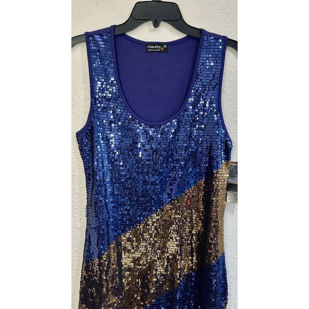Chaudry Sequin Tank Top NWT Size 10 - Picture 2 of 3